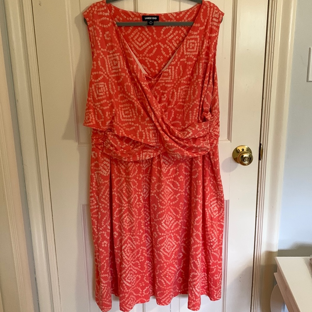 Coral sleeveless summer dress